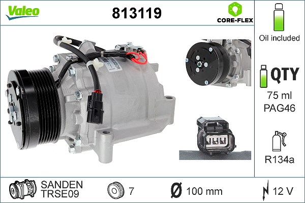 Valeo Kompressor, Klimaanlage [Hersteller-Nr. 813119] für Honda