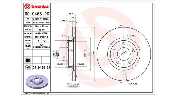 Magneti Marelli Bremsscheibe [Hersteller-Nr. 360406056800] für Mazda
