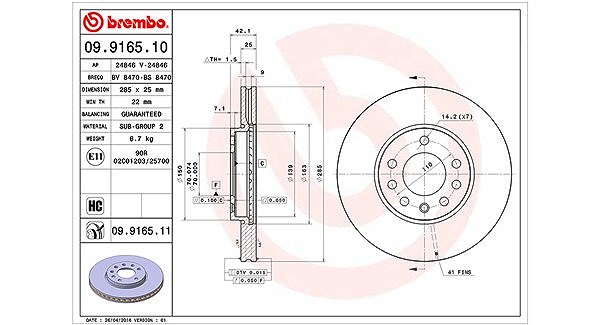 Magneti Marelli Bremsscheibe [Hersteller-Nr. 360406008300] für Cadillac, Saab, Vauxhall, Opel