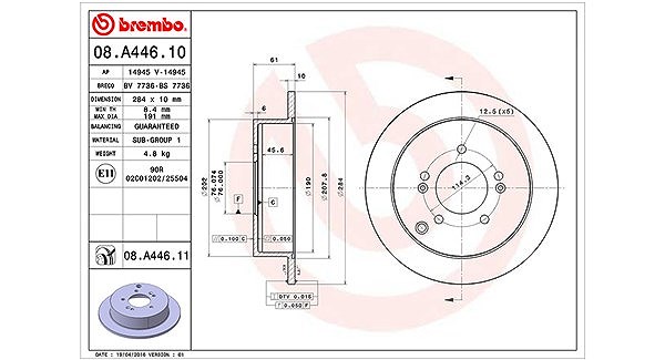 Magneti Marelli Bremsscheibe [Hersteller-Nr. 360406066700] für Hyundai, Kia