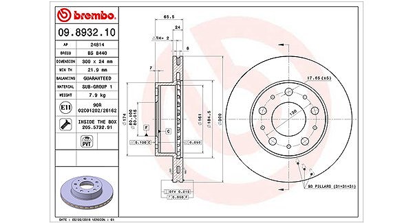 Magneti Marelli Bremsscheibe [Hersteller-Nr. 360406023900] für Fiat, Peugeot, Citroën