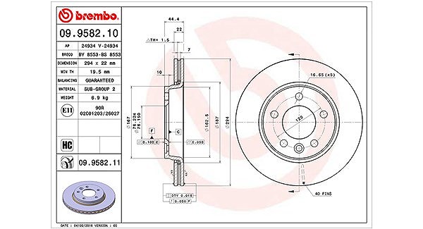 Magneti Marelli Bremsscheibe [Hersteller-Nr. 360406009500] für VW