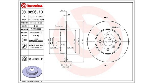 Magneti Marelli Bremsscheibe [Hersteller-Nr. 360406058300] für Opel, Vauxhall