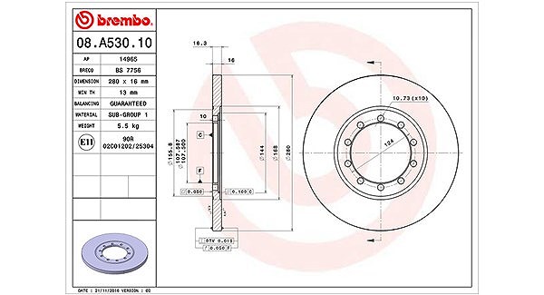Magneti Marelli Bremsscheibe [Hersteller-Nr. 360406089100] für Ford