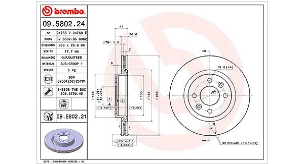 Magneti Marelli Bremsscheibe [Hersteller-Nr. 360406043100] für Renault, Nissan, Dacia