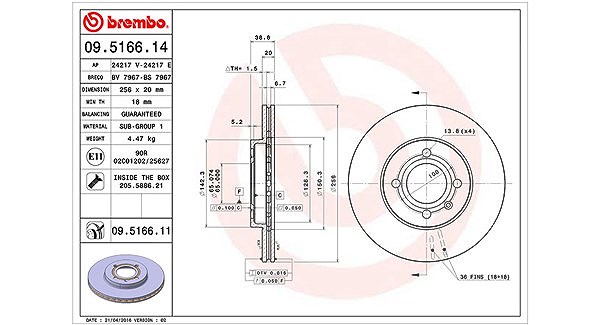 Magneti Marelli Bremsscheibe [Hersteller-Nr. 360406048100] für Seat, VW