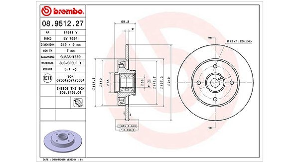 Magneti Marelli Bremsscheibe [Hersteller-Nr. 360406056600] für Ds, Citroën, Peugeot