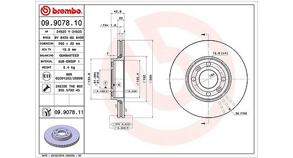 Magneti Marelli Bremsscheibe [Hersteller-Nr. 360406036600] für Nissan, Renault, Dacia