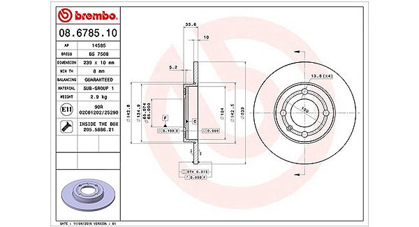 Magneti Marelli Bremsscheibe [Hersteller-Nr. 360406048800] für Seat, VW