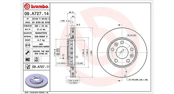Magneti Marelli Bremsscheibe [Hersteller-Nr. 360406077600] für Dacia, Renault