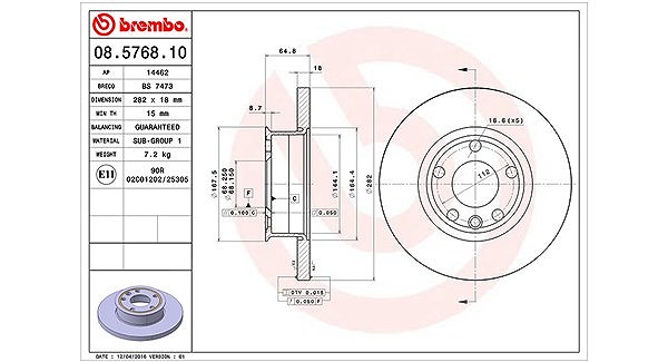 Magneti Marelli Bremsscheibe [Hersteller-Nr. 360406049000] für VW