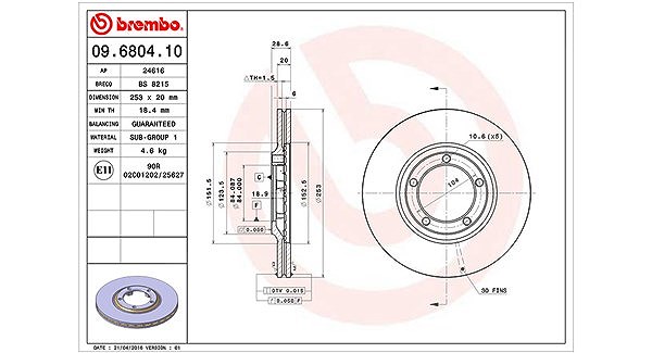 Magneti Marelli Bremsscheibe [Hersteller-Nr. 360406026800] für Hyundai