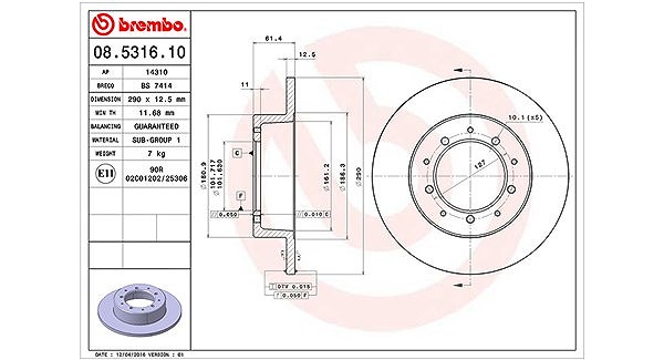 Magneti Marelli Bremsscheibe [Hersteller-Nr. 360406014100] für Land Rover