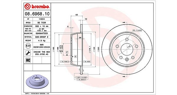 Magneti Marelli Bremsscheibe [Hersteller-Nr. 360406032300] für Mercedes-Benz