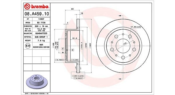 Magneti Marelli Bremsscheibe [Hersteller-Nr. 360406089600] für Citroën, Fiat, Peugeot