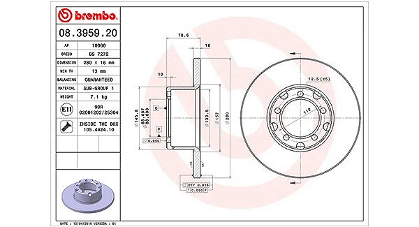 Magneti Marelli Bremsscheibe [Hersteller-Nr. 360406031400] für Mercedes-Benz