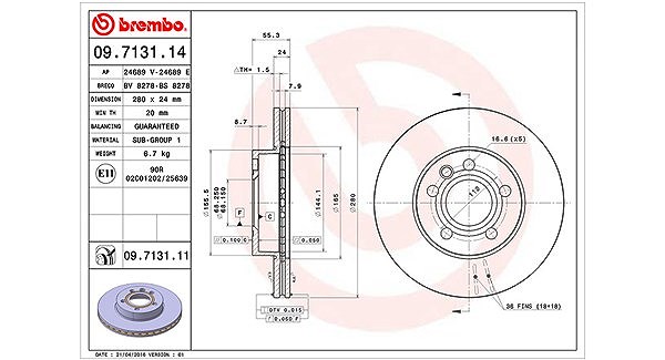 Magneti Marelli Bremsscheibe [Hersteller-Nr. 360406050200] für VW