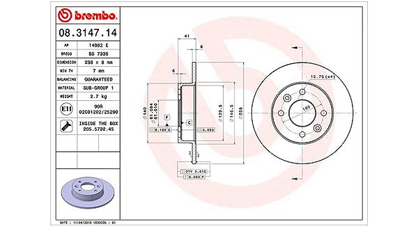 Magneti Marelli Bremsscheibe [Hersteller-Nr. 360406042200] für Renault