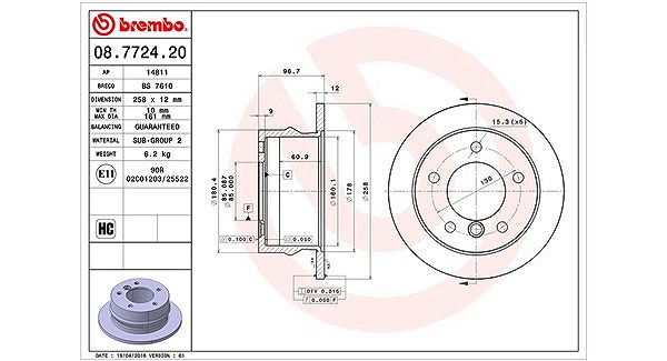 Magneti Marelli Bremsscheibe [Hersteller-Nr. 360406032900] für Mercedes-Benz, VW