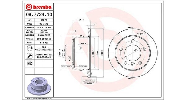 Magneti Marelli Bremsscheibe [Hersteller-Nr. 360406032800] für Mercedes-Benz, VW
