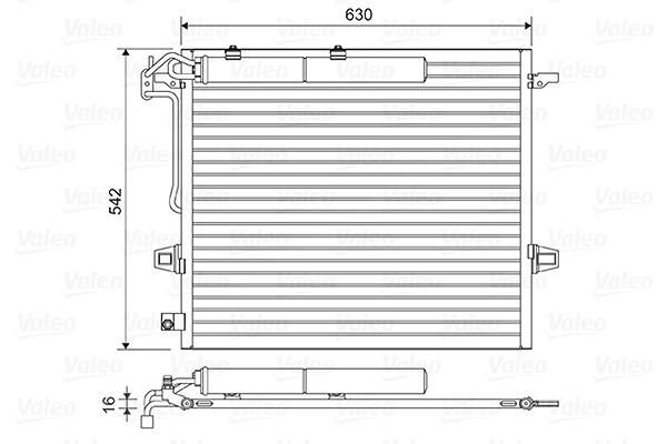 Valeo Kondensator, Klimaanlage [Hersteller-Nr. 814025] für Mercedes-Benz