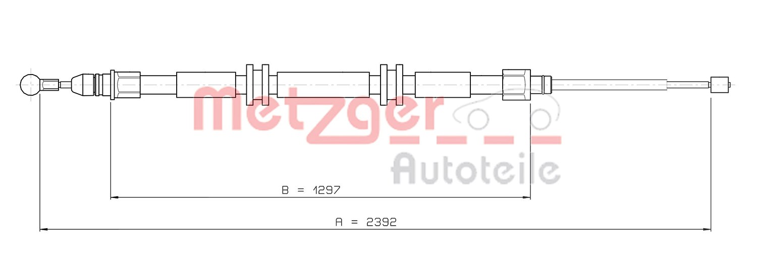 Metzger Autoteile Seilzug, Feststellbremse [Hersteller-Nr. 11.6686] für Renault