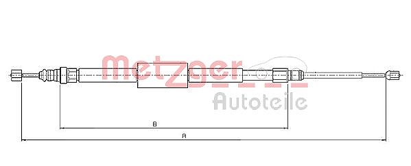 Metzger Autoteile Seilzug, Feststellbremse [Hersteller-Nr. 10.6687] für Renault