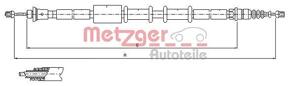 Metzger Autoteile Seilzug, Feststellbremse [Hersteller-Nr. 1651.22] für Fiat