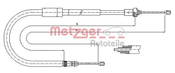 Metzger Autoteile Seilzug, Feststellbremse [Hersteller-Nr. 11.6664] für Renault