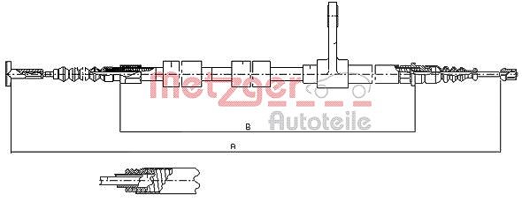 Metzger Autoteile Seilzug, Feststellbremse [Hersteller-Nr. 251.31] für Alfa Romeo
