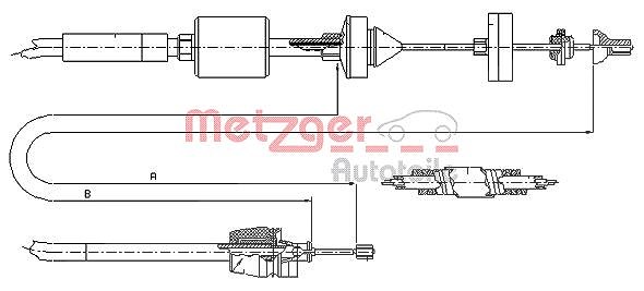 Metzger Autoteile Seilzug, Kupplungsbetätigung [Hersteller-Nr. 10.2843] für Renault