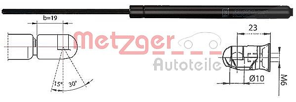 Metzger Autoteile Gasfeder, Koffer-/Laderaum [Hersteller-Nr. 2110536] für Kia
