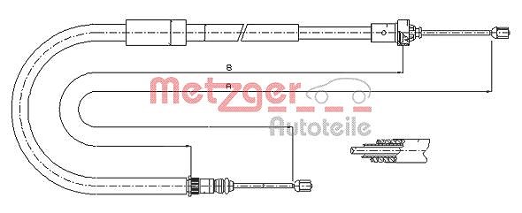 Metzger Autoteile Seilzug, Feststellbremse [Hersteller-Nr. 11.6663] für Renault