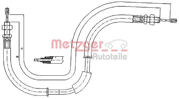 Metzger Autoteile Seilzug, Feststellbremse [Hersteller-Nr. 17.6105] für Chrysler
