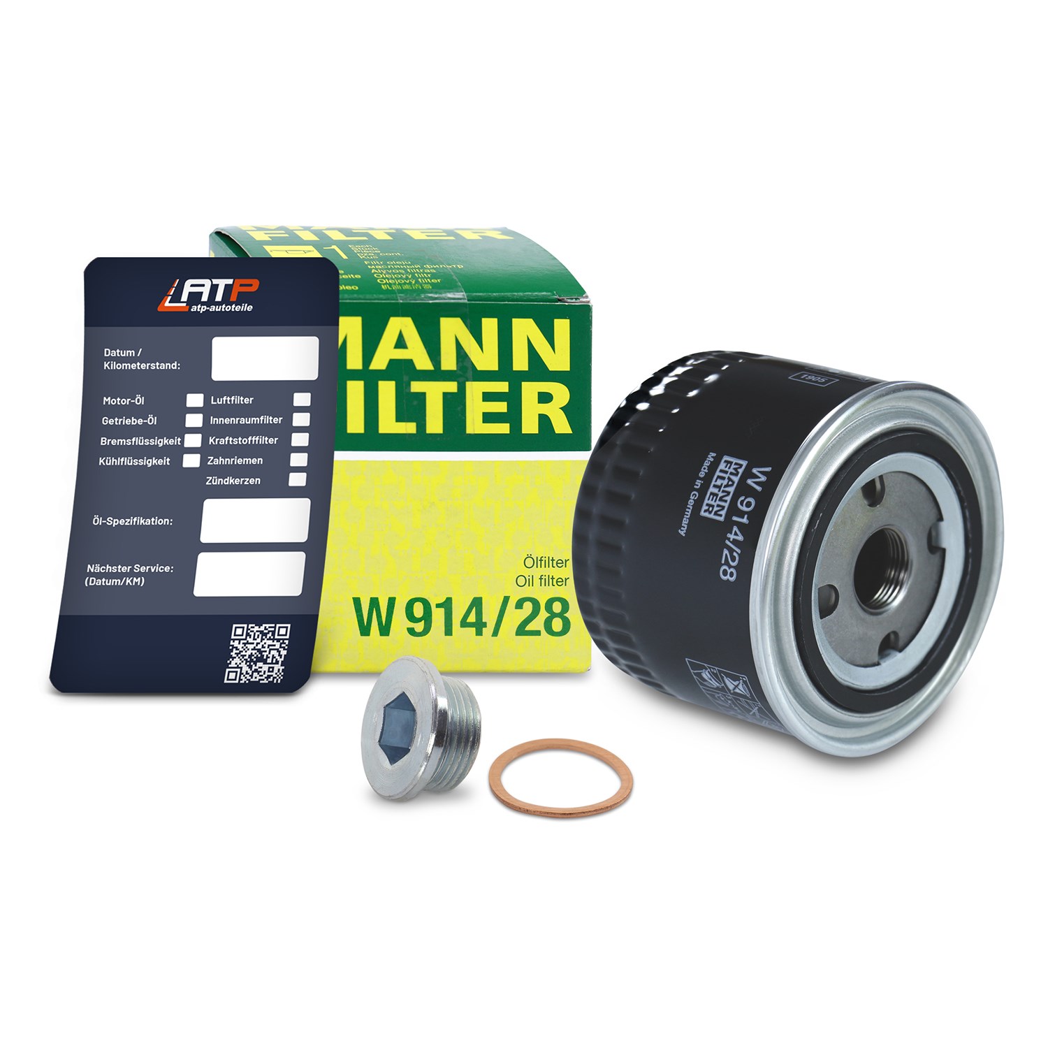 Mann-filter Ölfilter+Schraube+Ölwechselanhänger [Hersteller-Nr. 10491644] für Fiat