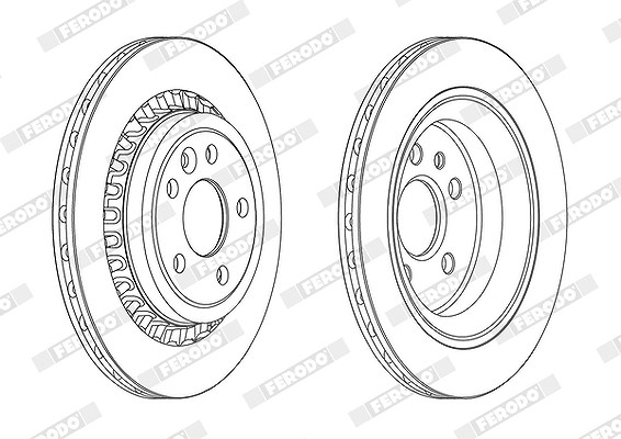 Ferodo Bremsscheibe Hinterachse Belüftet [Hersteller-Nr. DDF1802C] für Volvo