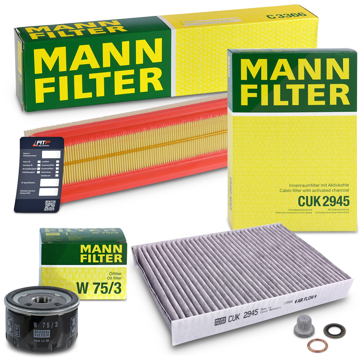 Mann-filter Inspektionspaket Filtersatz SET A [Hersteller-Nr. 10492750] für Renault