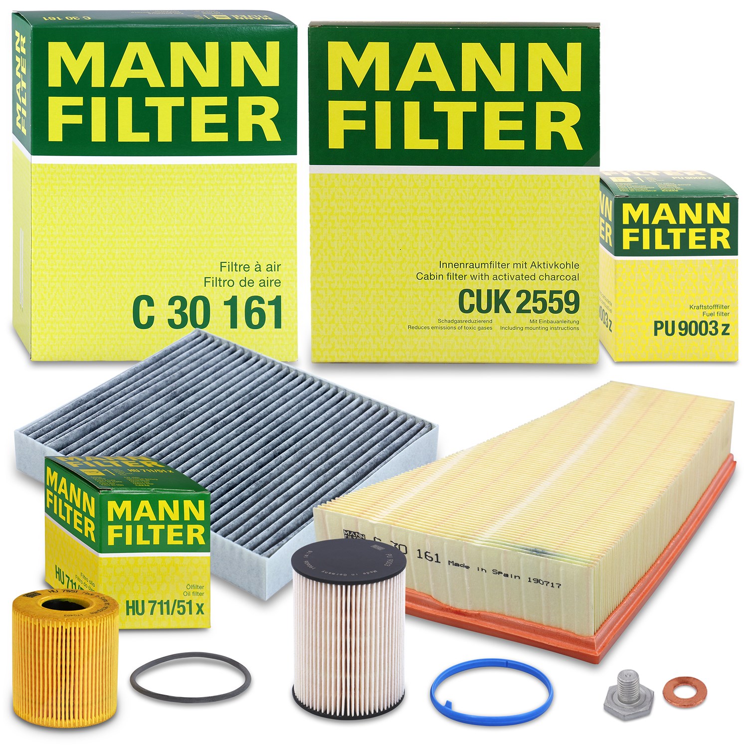 Mann-filter Inspektionspaket Filtersatz SET B [Hersteller-Nr. 10492775] für Ford