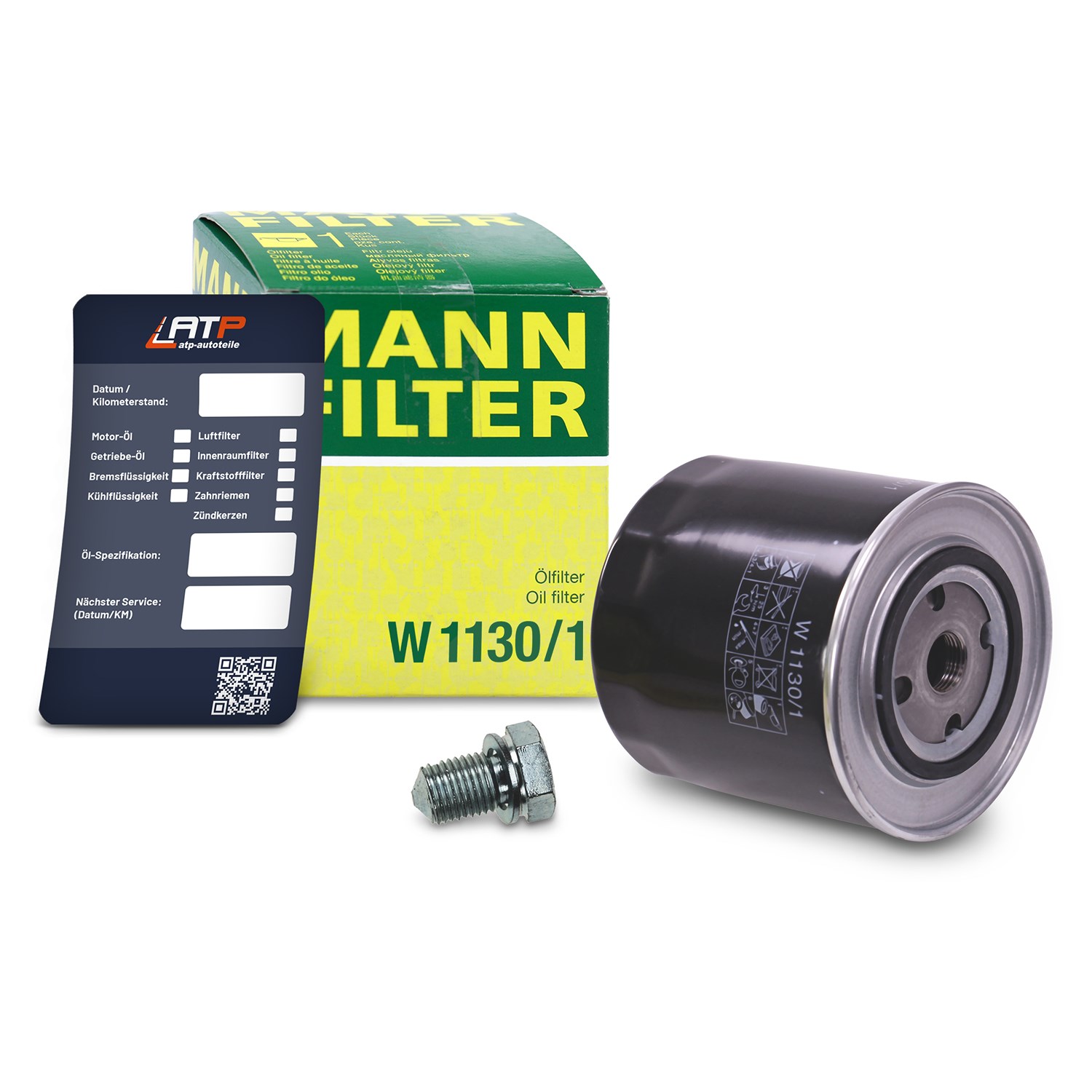 Mann-filter Ölfilter+Schraube+Ölwechselanhänger [Hersteller-Nr. 10492420] für VW, Audi