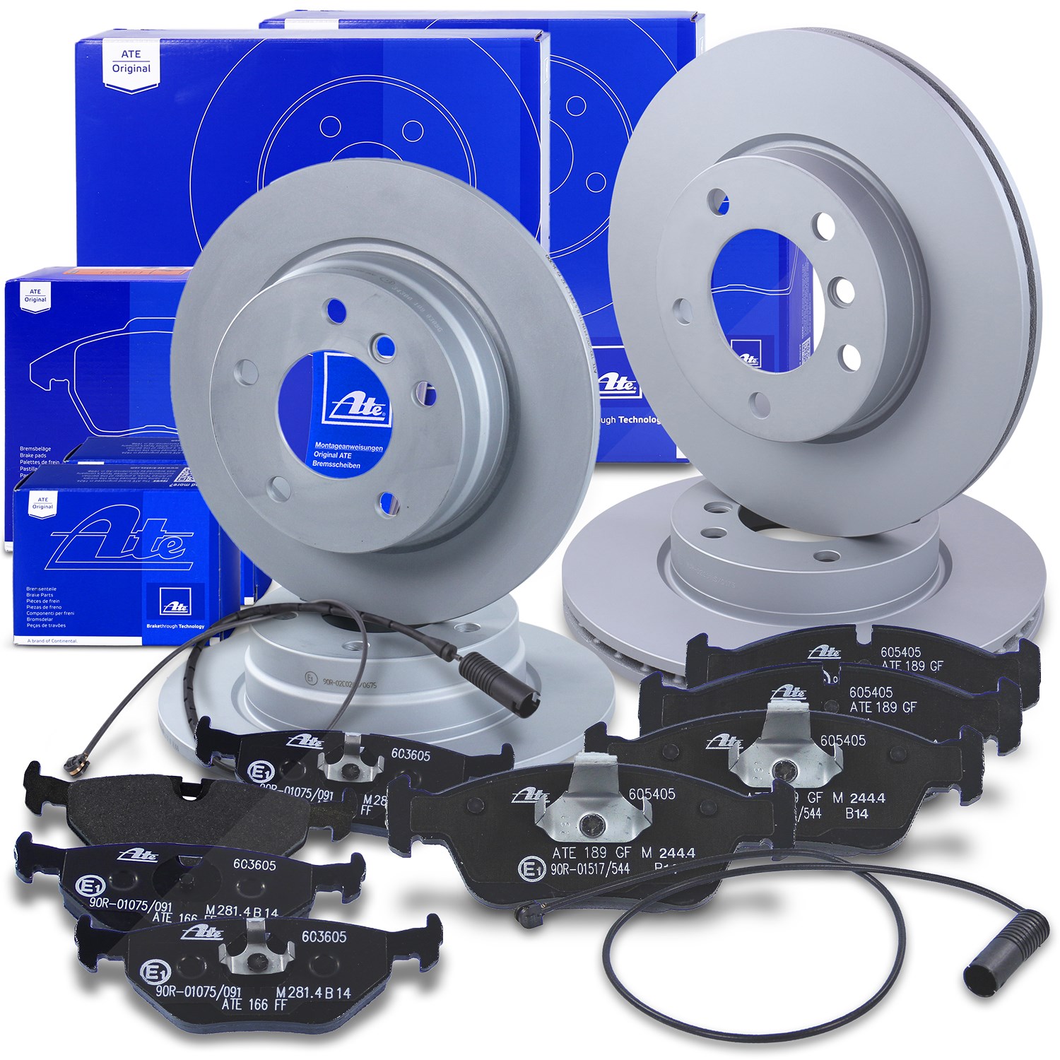 Ate Bremsscheiben+Bremsbeläge+VWK Vorne+Hinten [Hersteller-Nr. 10696269] für BMW