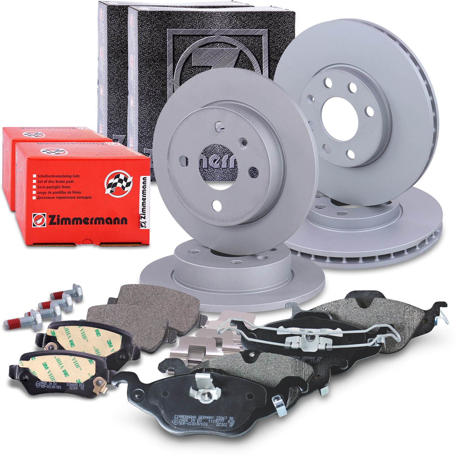Zimmermann 4x Bremsscheiben+Beläge Vorne+Hinten [Hersteller-Nr. 40197193] für Opel