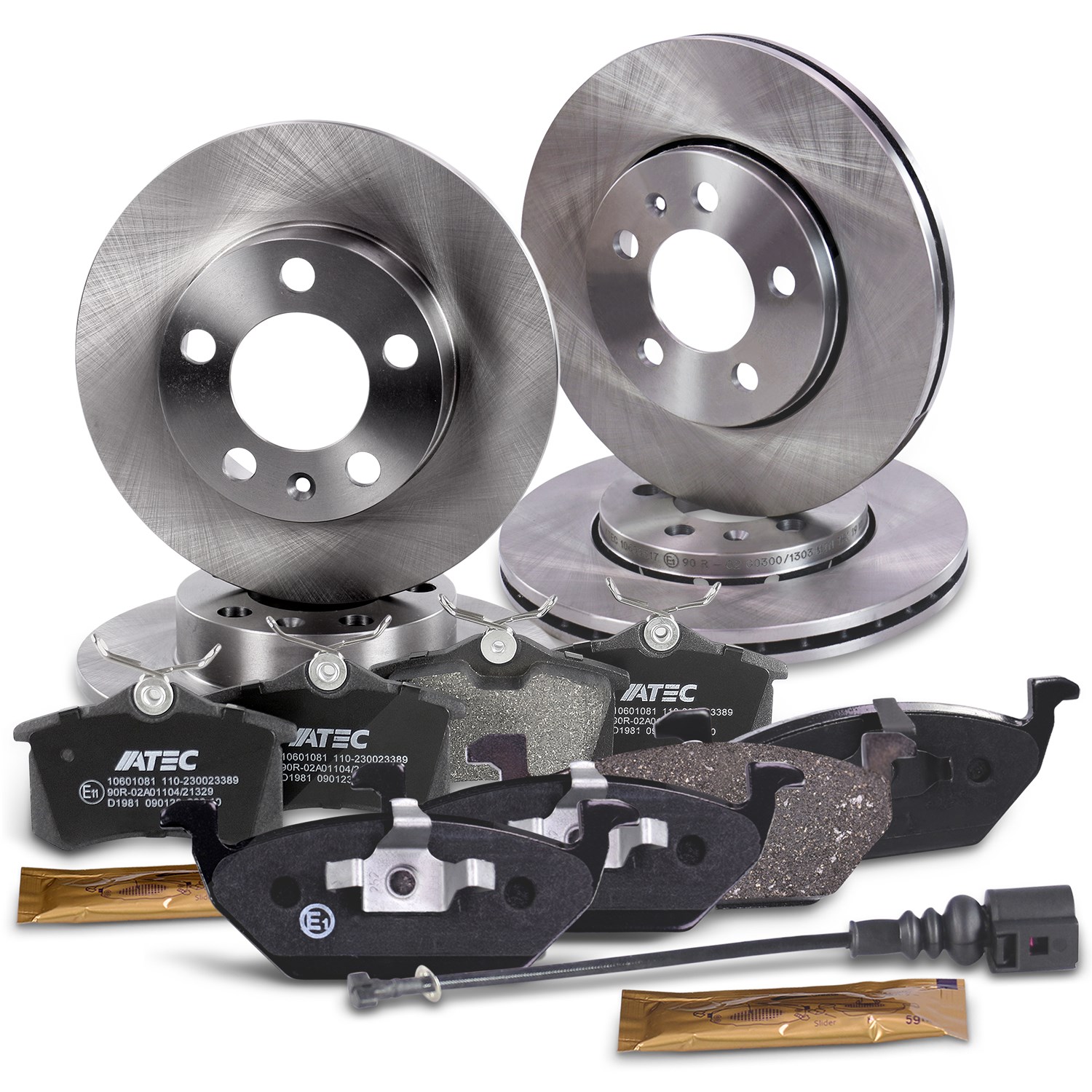 Bestprice Bremsscheiben + Bremsbeläge Vorne + Hinten [Hersteller-Nr. 10603461] für VW, Seat