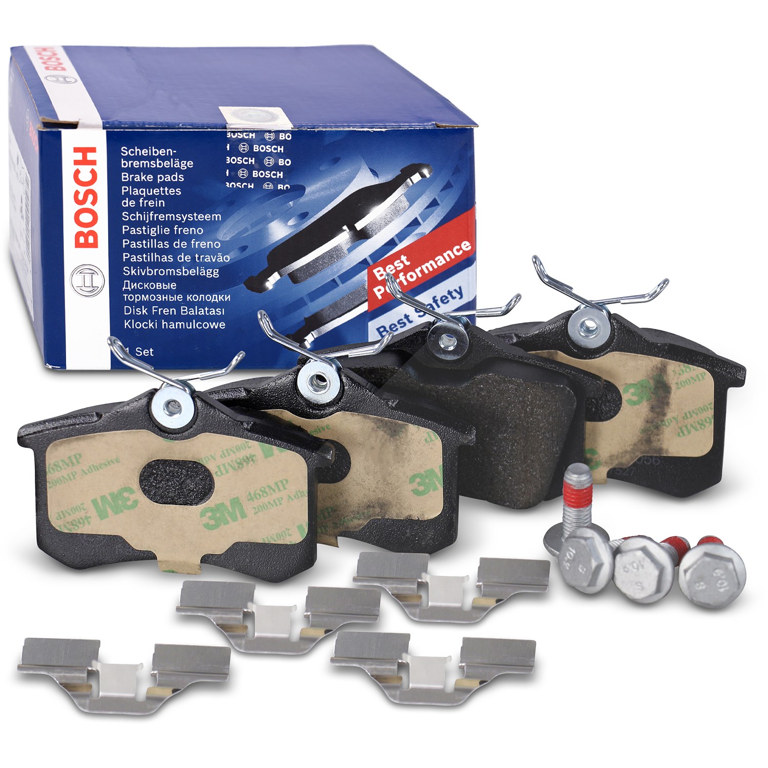 Bosch Bremsbelagsatz hinten [Hersteller-Nr. 0986494596] für Skoda, Citroën, Ds, Seat, Audi, Peugeot, VW, Ford