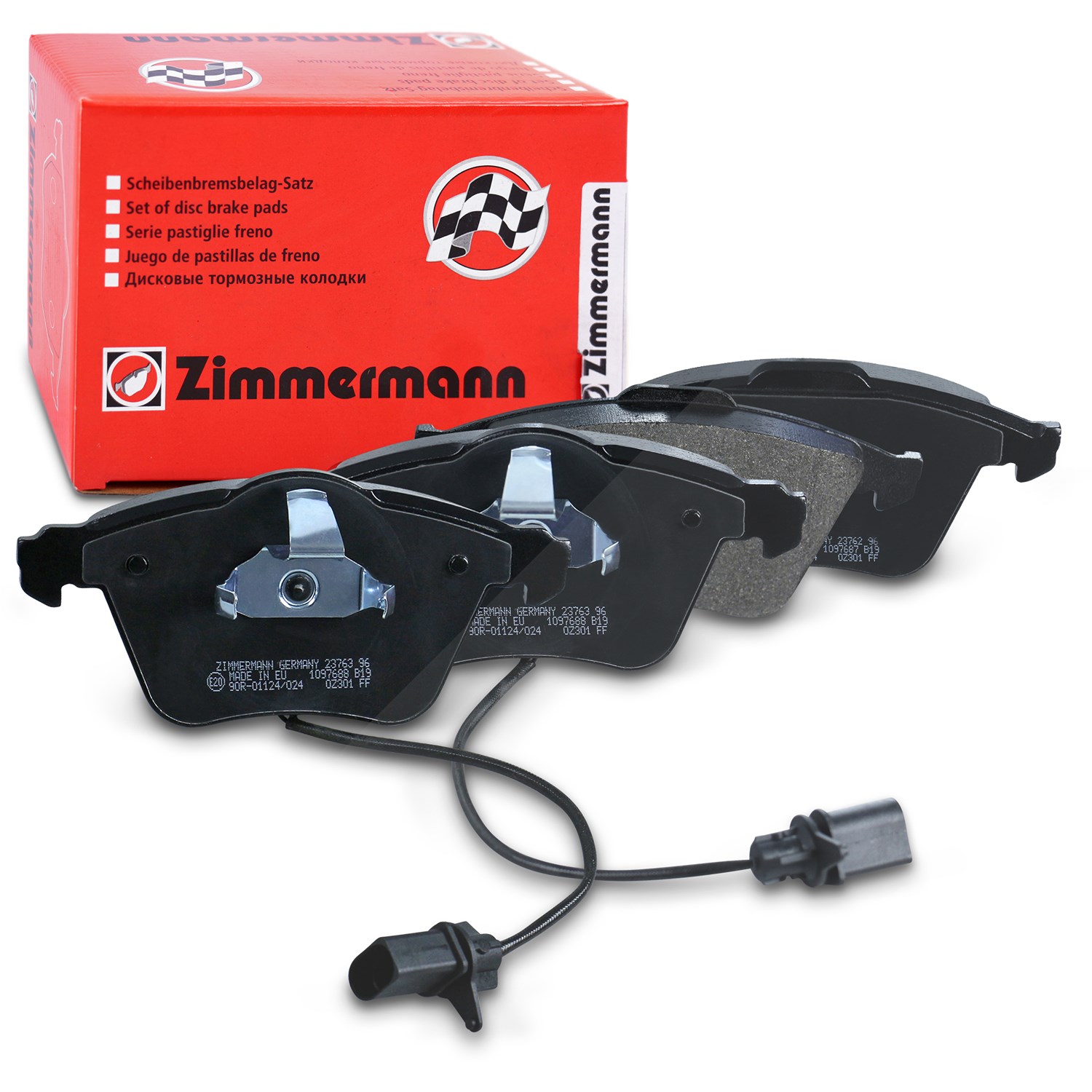 Zimmermann Bremsbelagsatz mit Warnkontakt vorne [Hersteller-Nr. 23762.200.1] für Audi