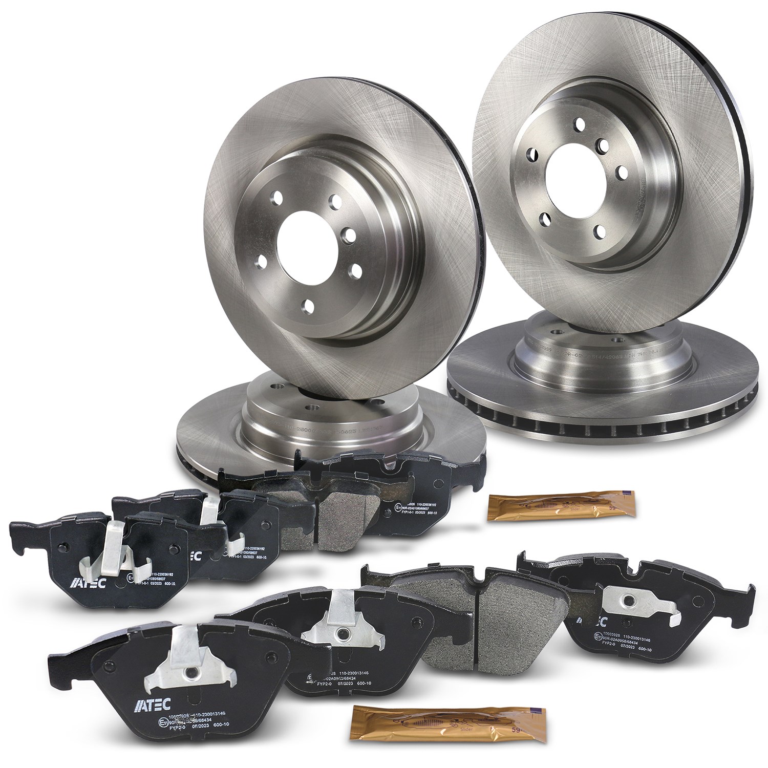 Bestprice Bremsscheiben + Bremsbeläge Vorne + Hinten [Hersteller-Nr. 10603932] für BMW