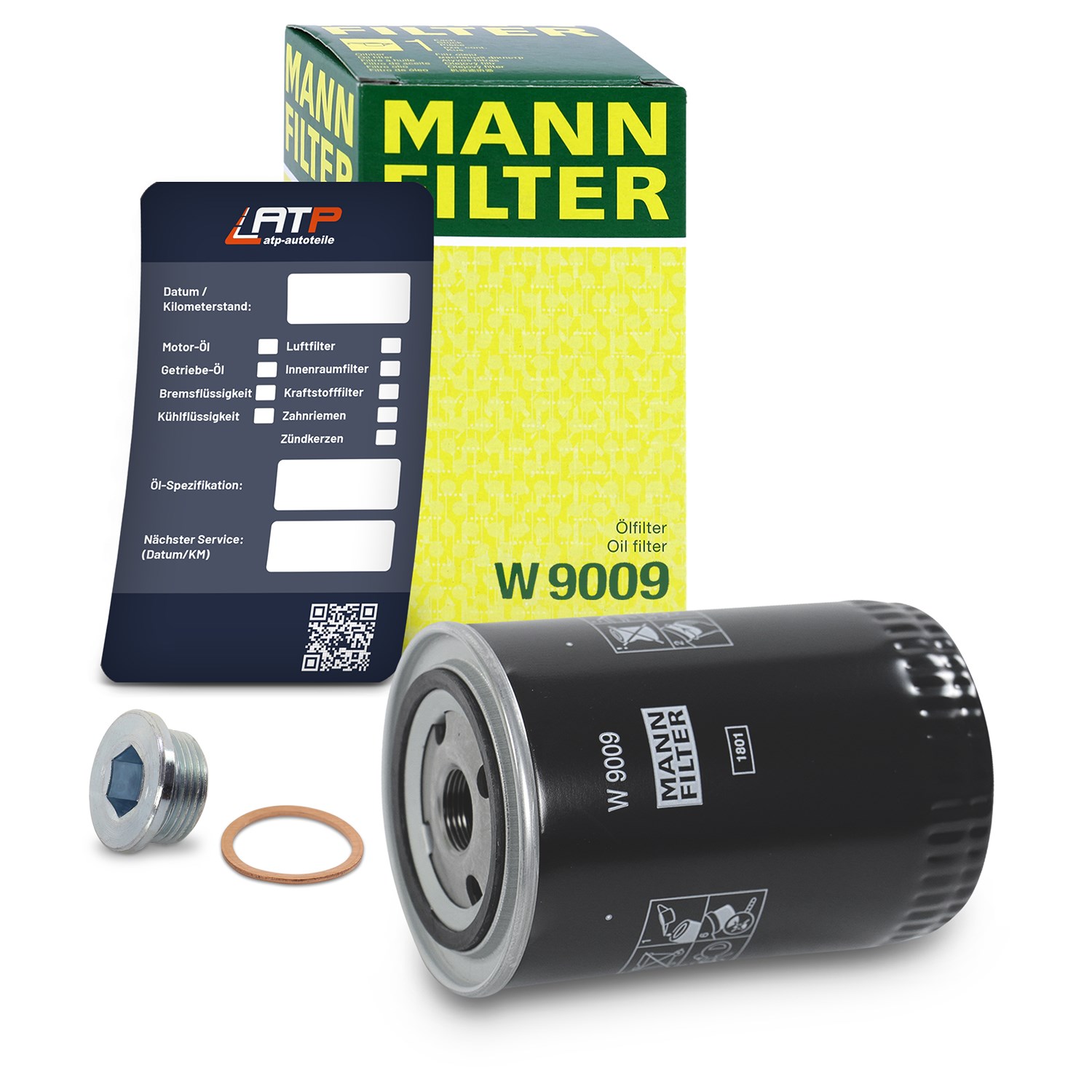 Mann-filter Ölfilter+Schraube+Ölwechselanhänger [Hersteller-Nr. 10493291] für Peugeot, Fiat, Citroën