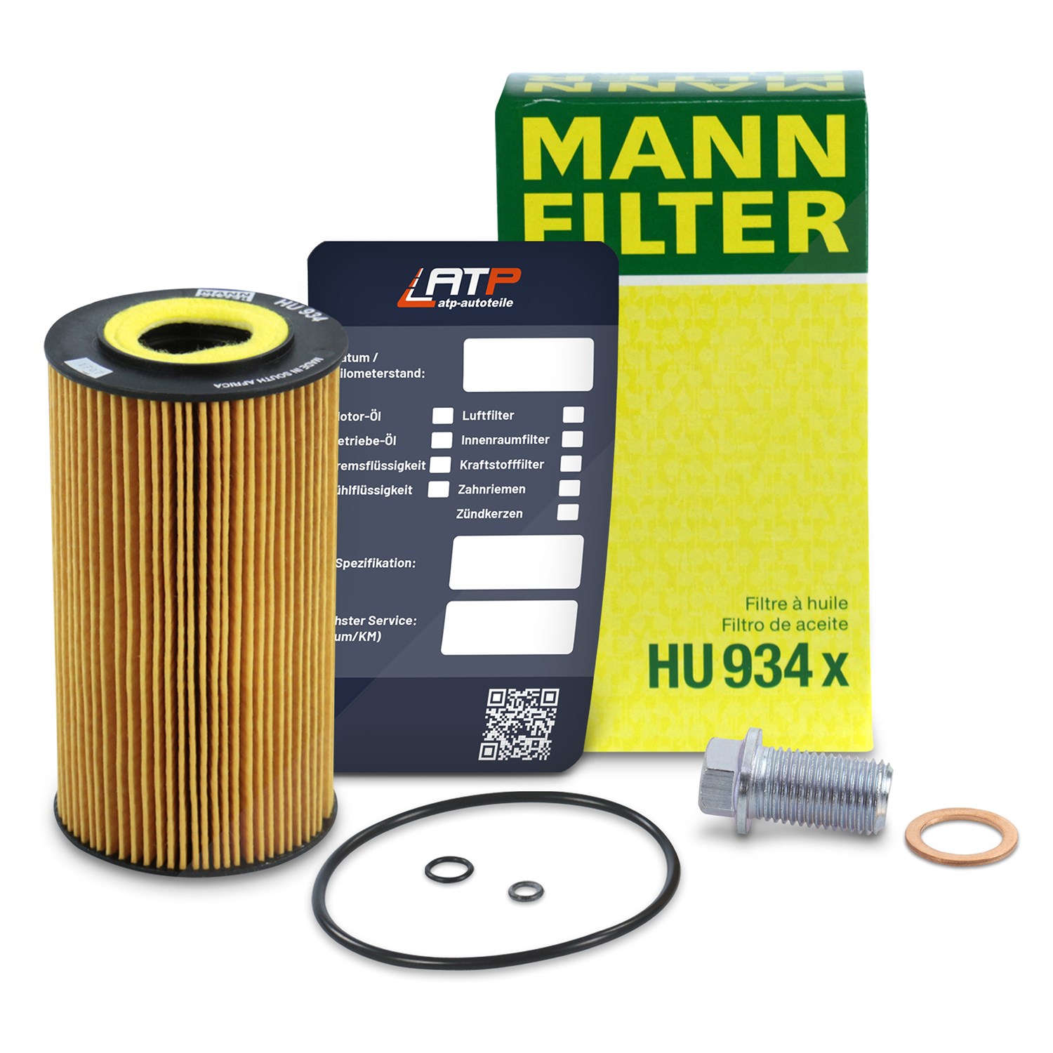 Mann-filter Ölfilter+Schraube+Ölwechselanhänger [Hersteller-Nr. 10493320] für Mercedes-Benz