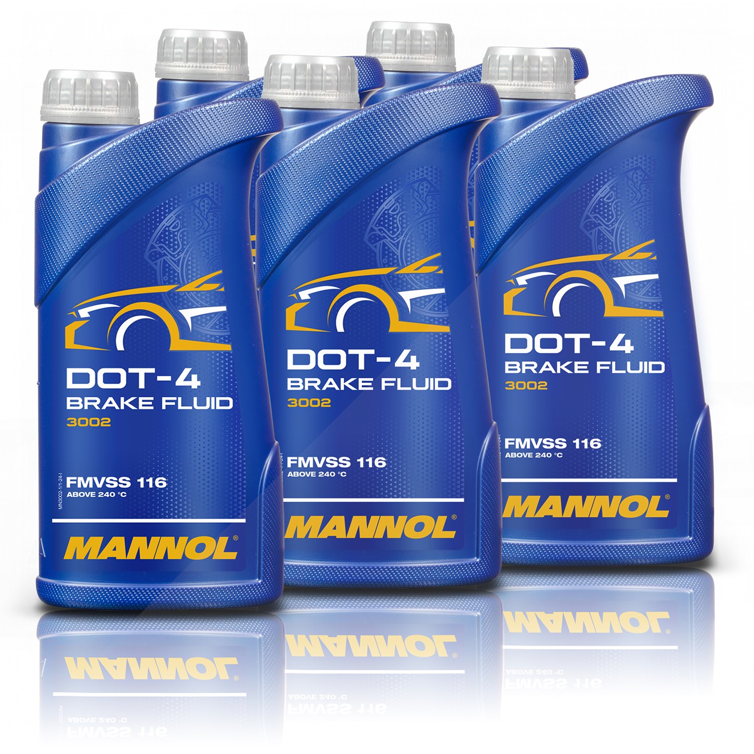 Mannol 5x 1 L Brake Fluid DOT-4 Bremsflüssigkeit [Hersteller-Nr. MN3002-1]