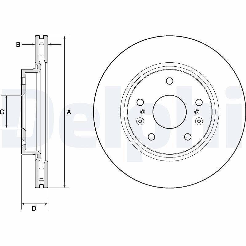 Delphi Bremsscheibe Vorderachse Belüftet [Hersteller-Nr. BG4764C] für Suzuki