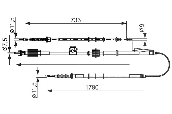 Bosch Seilzug, Feststellbremse [Hersteller-Nr. 1987482803] für Opel, Vauxhall